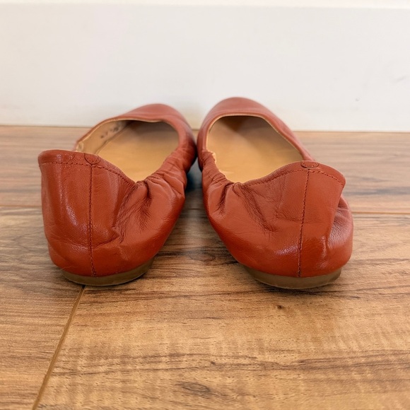 J. Crew Italian Leather Cognac Brown Everyday Ballet Flats Size 7 - Picture 5 of 9